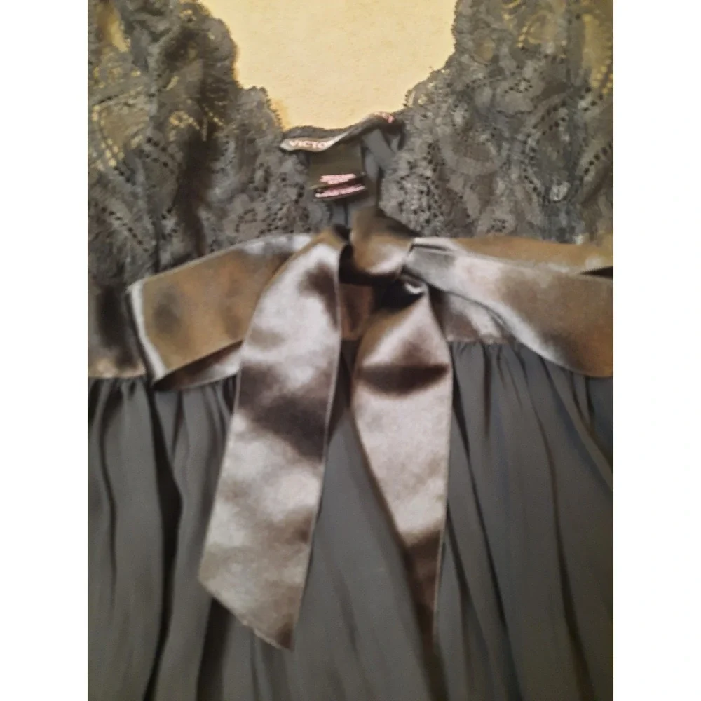 Victoria Secret Black Lace Babydoll Pj's Womens Size Small Fairy Whimsigoth - Picture 3 of 9